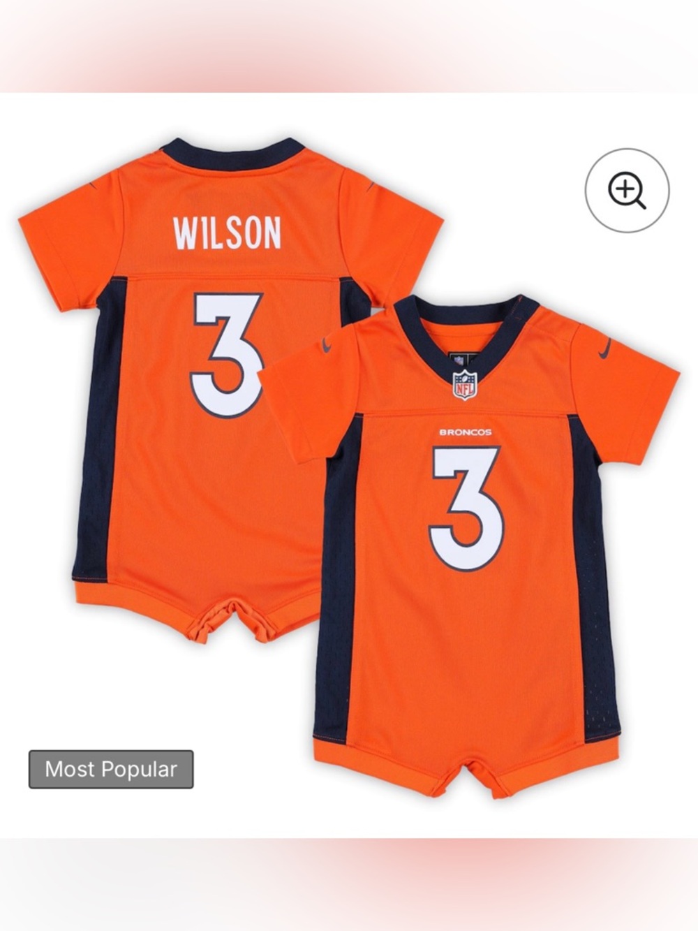 NWT - Russell Wilson Denver Broncos Nike Newborn & Infant Game Romper Jersey
